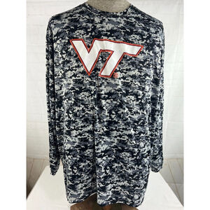 Men’s Virginia Tech Geometric Shirt Size 2XL Digital Camouflage Long Sleeve EUC